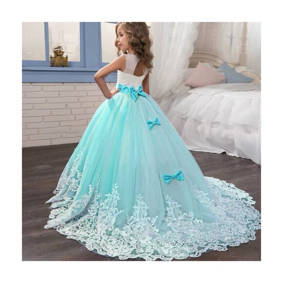 6T NWOT Mint Green and White Lace Applique Princess Style Christmas Dress - Picture 15 of 16